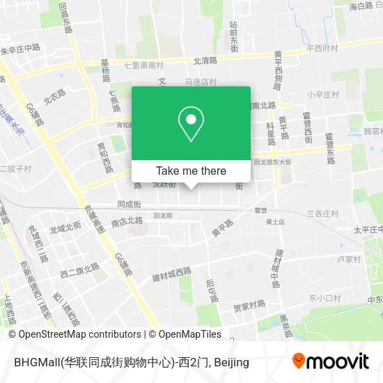 BHGMall(华联同成街购物中心)-西2门 map