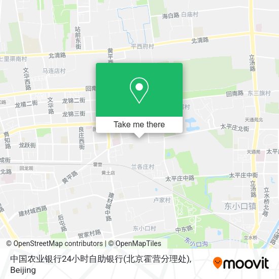 中国农业银行24小时自助银行(北京霍营分理处) map