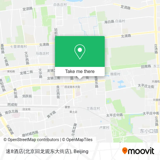 速8酒店(北京回龙观东大街店) map