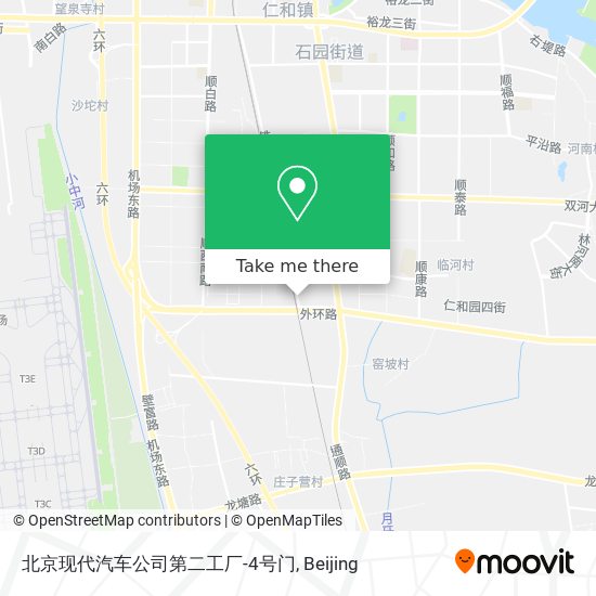 北京现代汽车公司第二工厂-4号门 map
