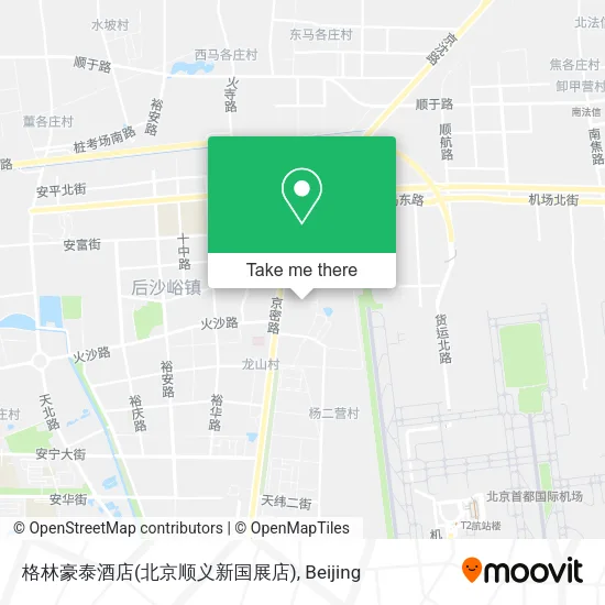 格林豪泰酒店(北京顺义新国展店) map