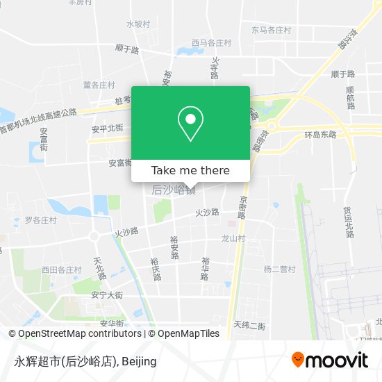永辉超市(后沙峪店) map