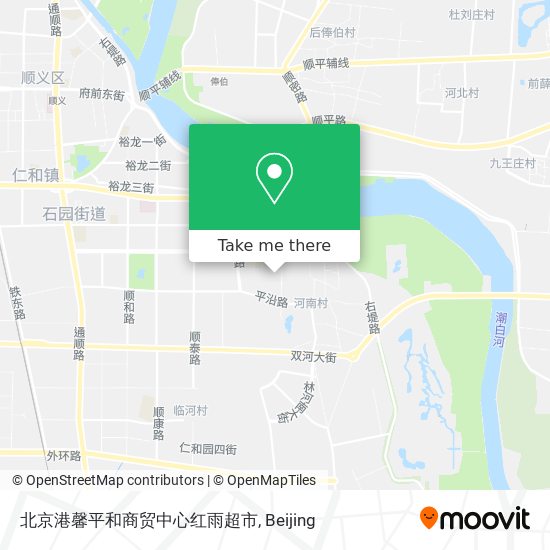 北京港馨平和商贸中心红雨超市 map