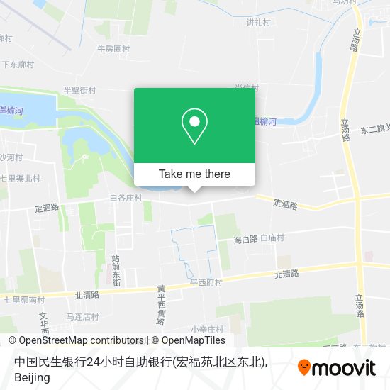 中国民生银行24小时自助银行(宏福苑北区东北) map