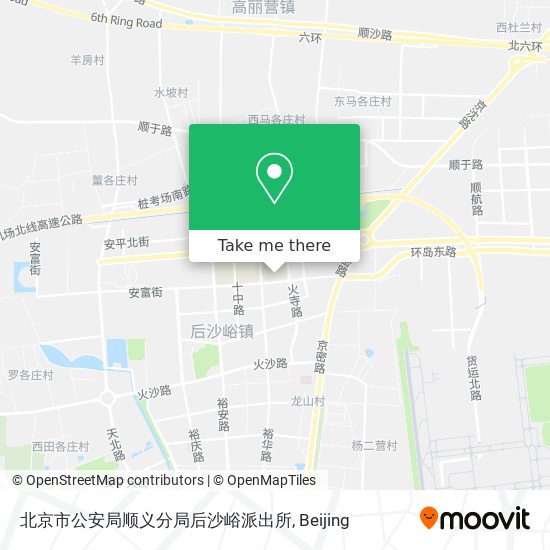 北京市公安局顺义分局后沙峪派出所 map