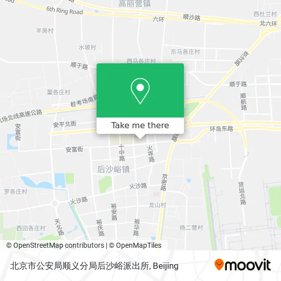 北京市公安局顺义分局后沙峪派出所 map