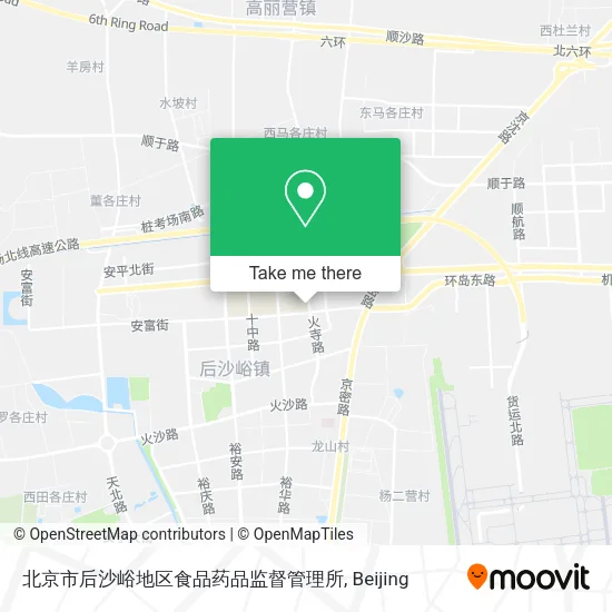 北京市后沙峪地区食品药品监督管理所 map