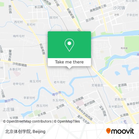 北京体创学院 map
