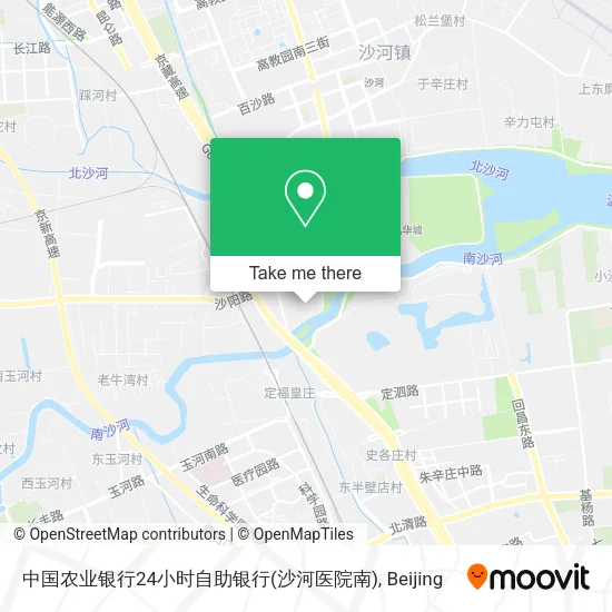 中国农业银行24小时自助银行(沙河医院南) map