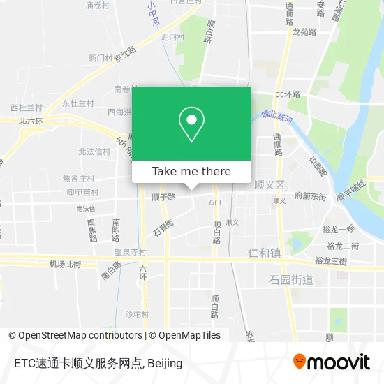 ETC速通卡顺义服务网点 map