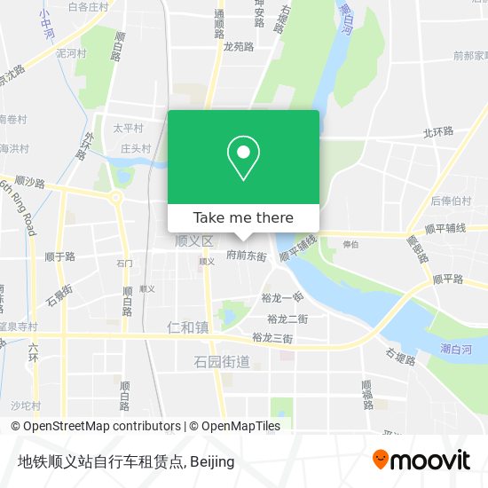地铁顺义站自行车租赁点 map