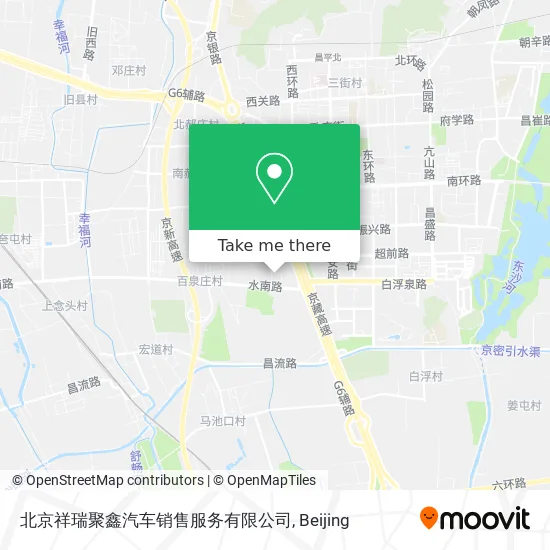北京祥瑞聚鑫汽车销售服务有限公司 map