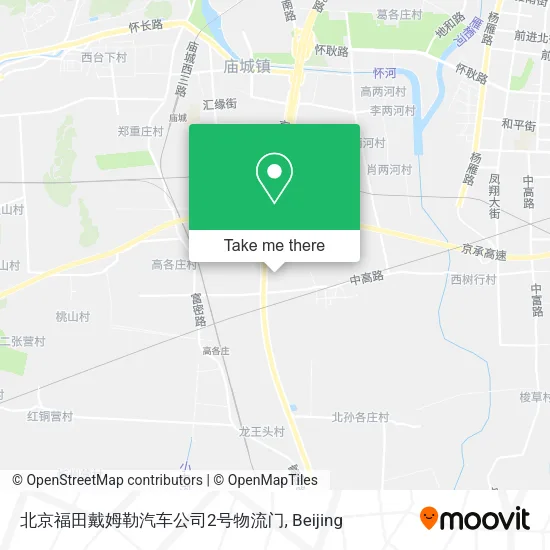 北京福田戴姆勒汽车公司2号物流门 map