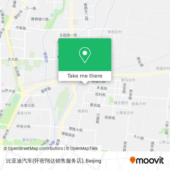 比亚迪汽车(怀密翔达销售服务店) map