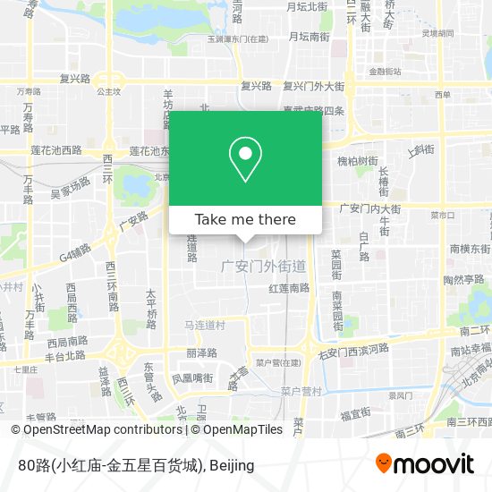 80路(小红庙-金五星百货城) map