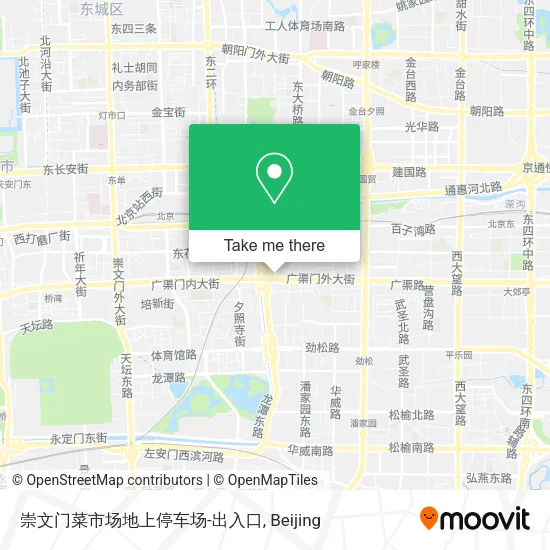 崇文门菜市场地上停车场-出入口 map