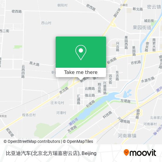 比亚迪汽车(北京北方瑞嘉密云店) map
