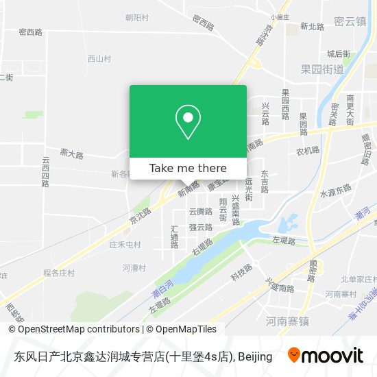 东风日产北京鑫达润城专营店(十里堡4s店) map