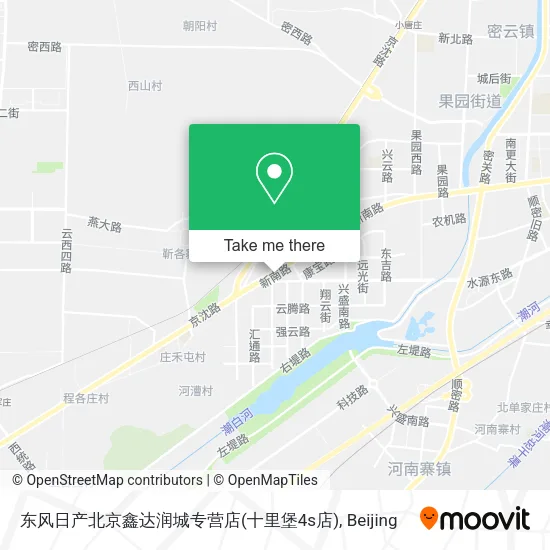 东风日产北京鑫达润城专营店(十里堡4s店) map