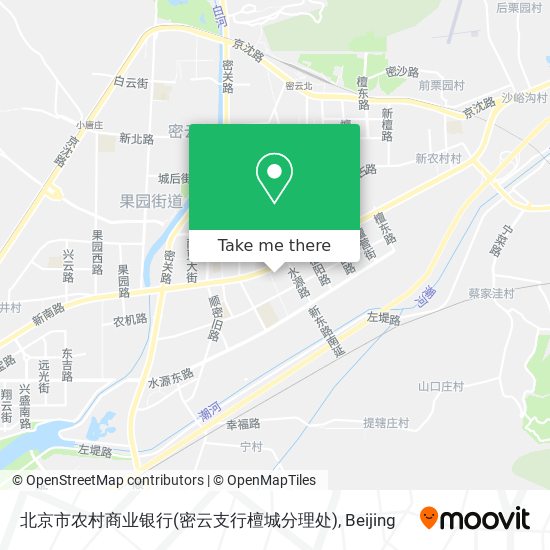 北京市农村商业银行(密云支行檀城分理处) map