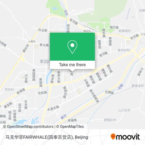 马克华菲FAIRWHALE(国泰百货店) map
