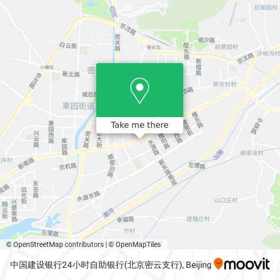 中国建设银行24小时自助银行(北京密云支行) map