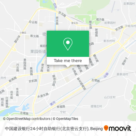 中国建设银行24小时自助银行(北京密云支行) map