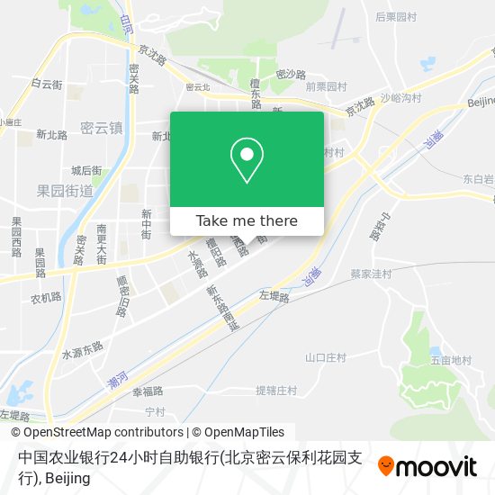 中国农业银行24小时自助银行(北京密云保利花园支行) map
