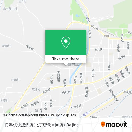 尚客优快捷酒店(北京密云果园店) map