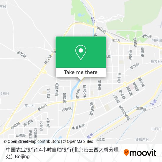 中国农业银行24小时自助银行(北京密云西大桥分理处) map