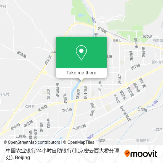 中国农业银行24小时自助银行(北京密云西大桥分理处) map
