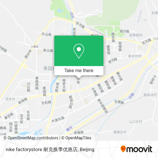 nike factorystore 耐克换季优惠店 map