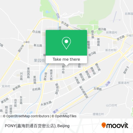 PONY(鑫海韵通百货密云店) map