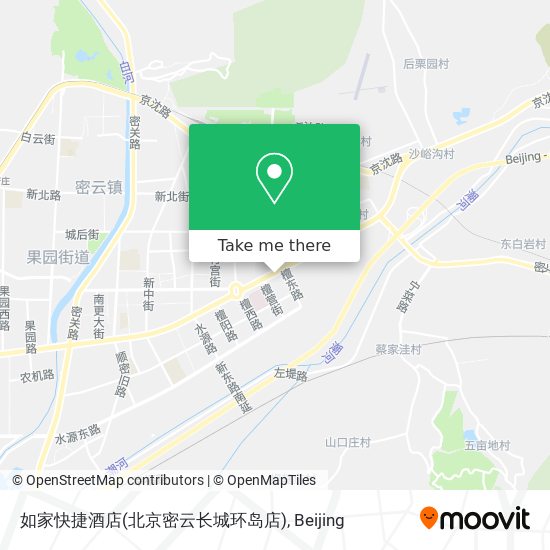 如家快捷酒店(北京密云长城环岛店) map