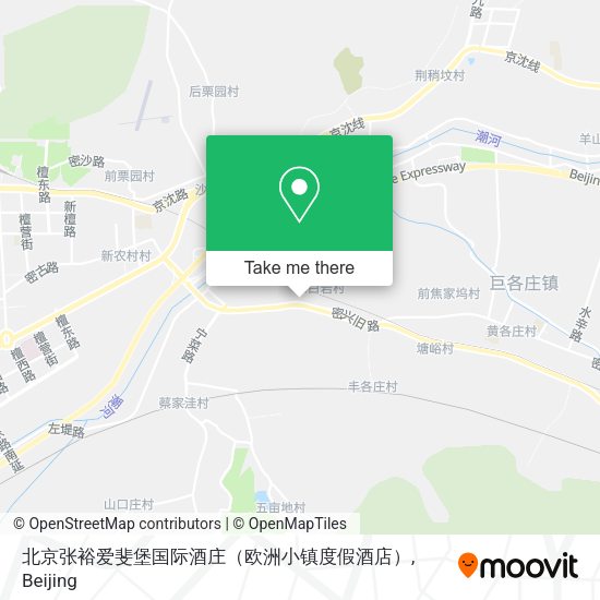 北京张裕爱斐堡国际酒庄（欧洲小镇度假酒店） map