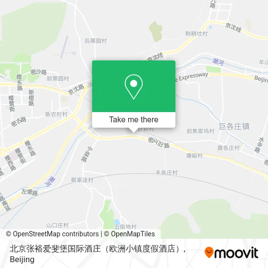 北京张裕爱斐堡国际酒庄（欧洲小镇度假酒店） map