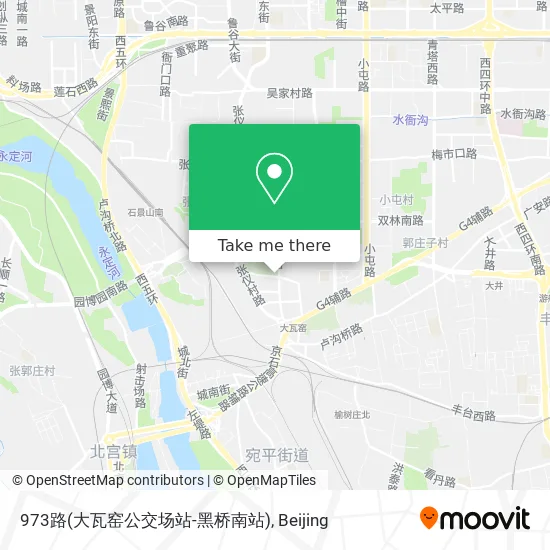 973路(大瓦窑公交场站-黑桥南站) map