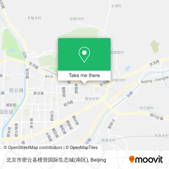 北京市密云县檀营国际生态城(南区) map