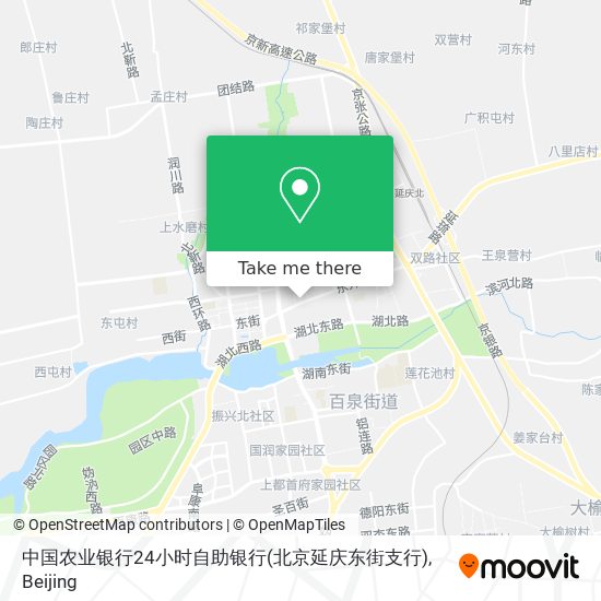 中国农业银行24小时自助银行(北京延庆东街支行) map