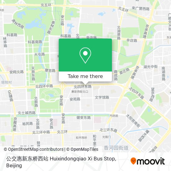 公交惠新东桥西站 Huixindongqiao Xi Bus Stop map