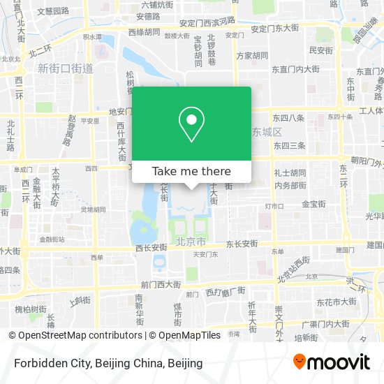 Forbidden City, Beijing China map