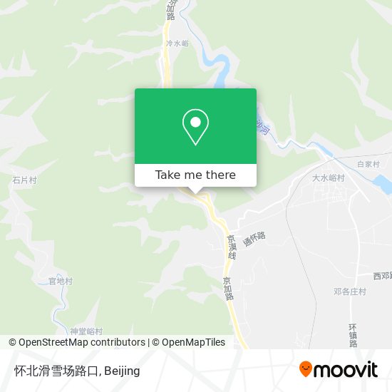 怀北滑雪场路口 map