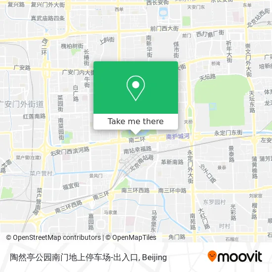 陶然亭公园南门地上停车场-出入口 map