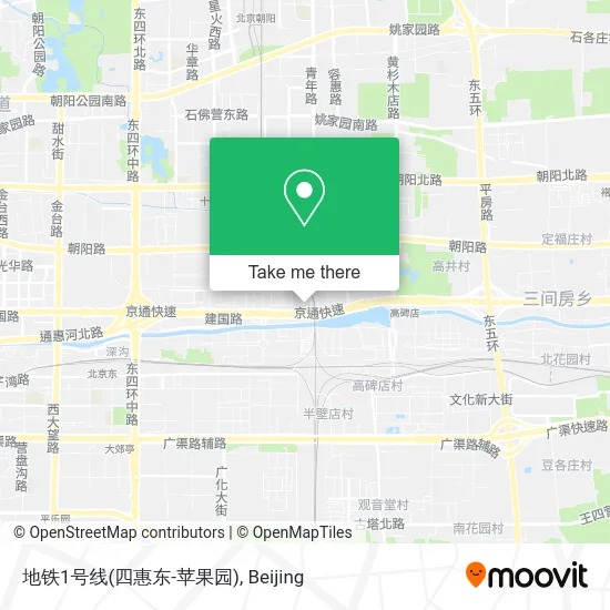 地铁1号线(四惠东-苹果园) map