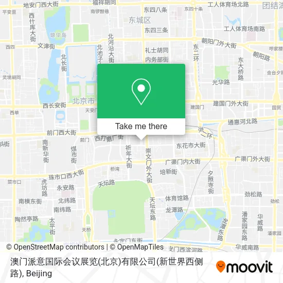 澳门派意国际会议展览(北京)有限公司(新世界西侧路) map