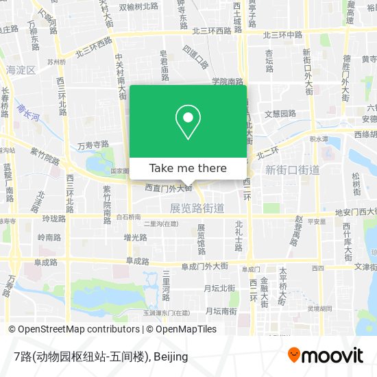 7路(动物园枢纽站-五间楼) map