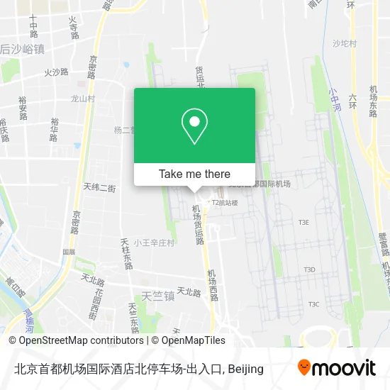 北京首都机场国际酒店北停车场-出入口 map