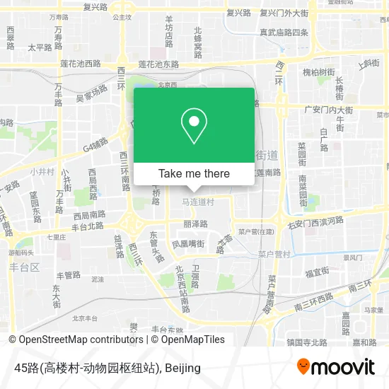 45路(高楼村-动物园枢纽站) map
