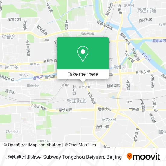 地铁通州北苑站 Subway Tongzhou Beiyuan map