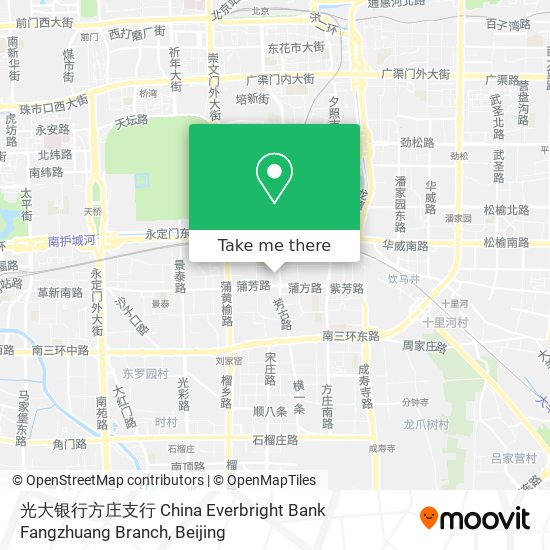 光大银行方庄支行 China Everbright Bank Fangzhuang Branch map